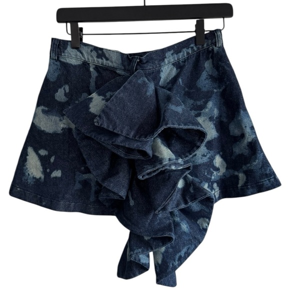 Oríré Bubi Denim Ruffle Mini Skirt Unique 6 Sustainable Nigerian African - Picture 7 of 9